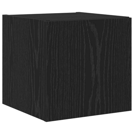 TV Vägghylla med LED Svart Ek 30,5 x 35 x 30 cm Konstruerat trä