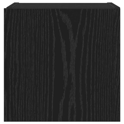 TV Vägghylla med LED Svart Ek 30,5 x 35 x 30 cm Konstruerat trä