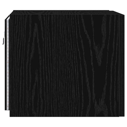 TV Vägghylla med LED Svart Ek 30,5 x 35 x 30 cm Konstruerat trä