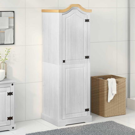 Klädkammare med hylla med dörr Vit 55 x 52 x 170 cm Massiv furu