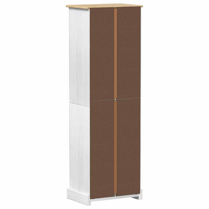 Klädkammare med låda med hylla Vit 55 x 38 x 170 cm Massiv furu