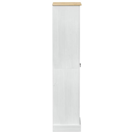 Klädkammare med låda med hylla Vit 55 x 38 x 170 cm Massiv furu