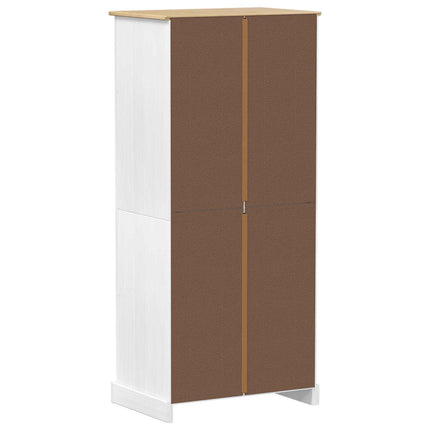 Klädkammare med hylla med dörr Vit 76 x 50 x 170 cm Massiv furu