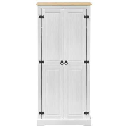 Klädkammare med hylla med dörr Vit 76 x 50 x 170 cm Massiv furu