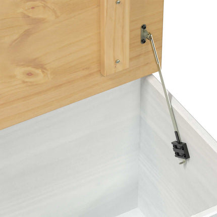 storage box med låda med hylla Vit 90 x78 x 45 cm Massiv furu