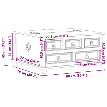 storage box med låda med hylla Vit 90 x78 x 45 cm Massiv furu