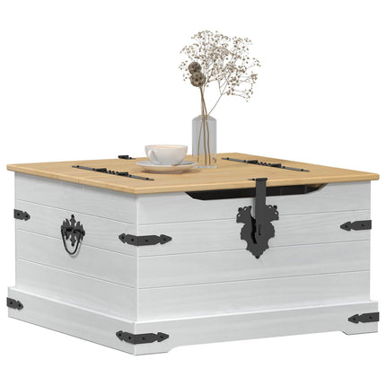storage box med hylla Vit 78 x 78 x 45 cm Massiv furu