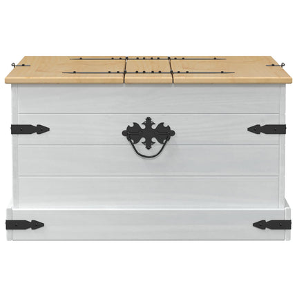 storage box med hylla Vit 78 x 78 x 45 cm Massiv furu