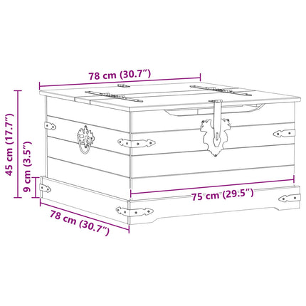 storage box med hylla Vit 78 x 78 x 45 cm Massiv furu
