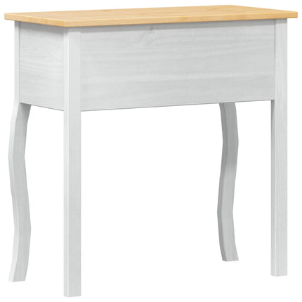 Konsolbord med låda med hylla Vit 73 x 35 x 73 cm Massiv furu