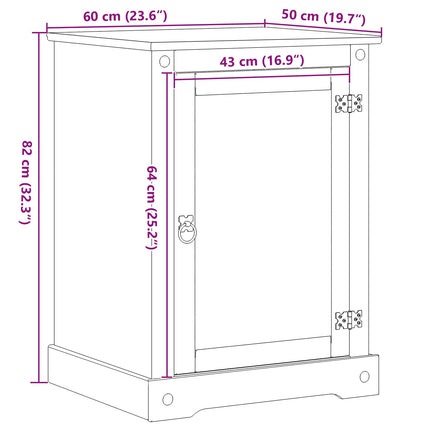HiFi-skåp Vit 60 x 50 x 82 cm Massiv furu