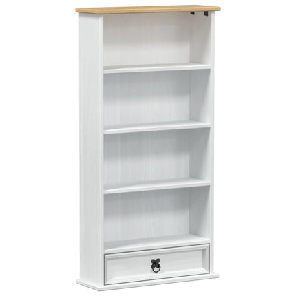 CD-skåp Vit 52 x 17,5 x 103 cm Massiv furu