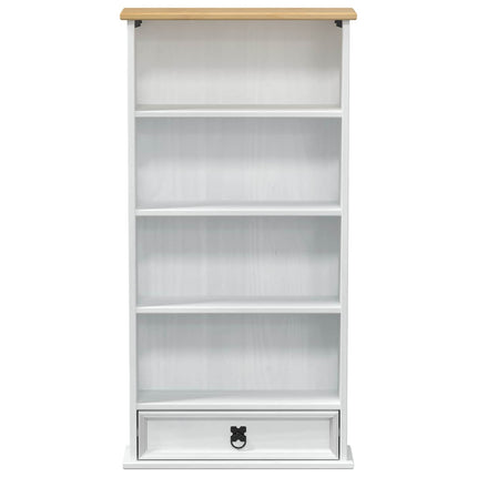 CD-skåp Vit 52 x 17,5 x 103 cm Massiv furu
