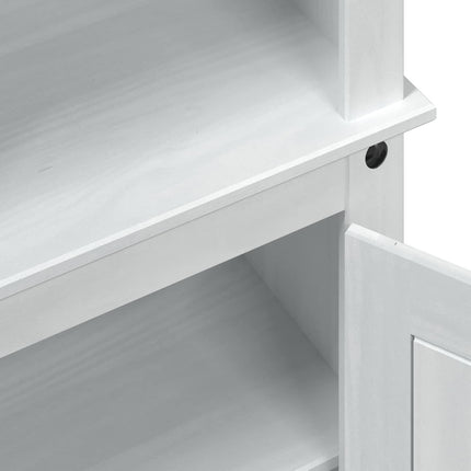 Skoskåp med hylla med dörr Vit 86 x 38,5 x 108 cm Massiv furu