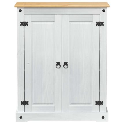 Skoskåp med hylla med dörr Vit 86 x 38,5 x 108 cm Massiv furu