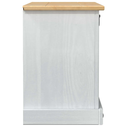 Skoskåp med hylla Corona Vit 99 x 32 x 49 cm Massiv furu