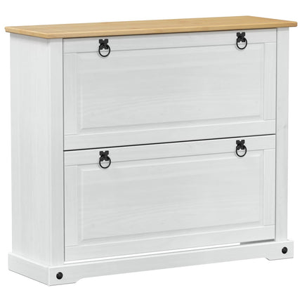 Skoskåp med hylla Corona Vit 99 x 32 x 85 cm Massiv furu