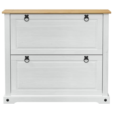 Skoskåp med hylla Corona Vit 99 x 32 x 85 cm Massiv furu