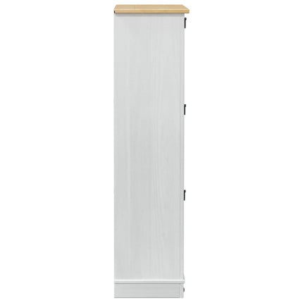 Skoskåp med låda Corona Vit 99 x 32 x 122 cm Massiv furu