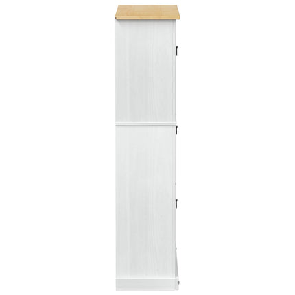 Skoskåp med låda Corona Vit 99 x 32 x 138 cm Massiv furu