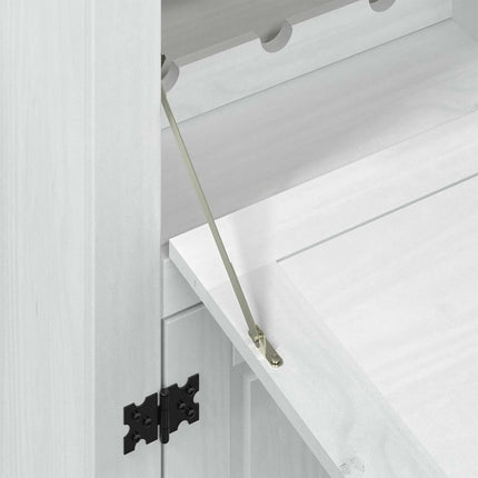 Vinskåp Vit 97 x 45 x 114 cm Massiv furu