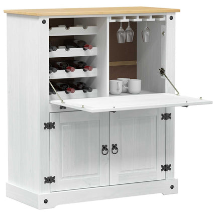 Vinskåp Vit 97 x 45 x 114 cm Massiv furu