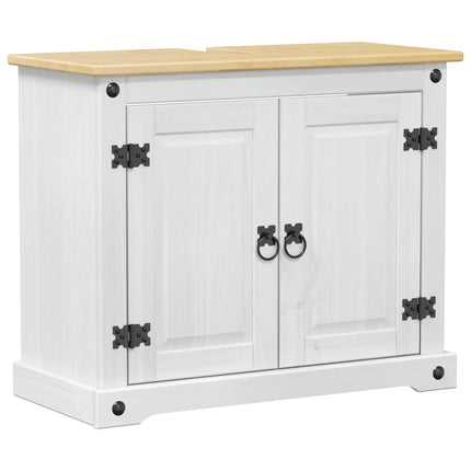 Diskbänksskåp med hylla Vit 73 x 33 x 60 cm Massiv furu