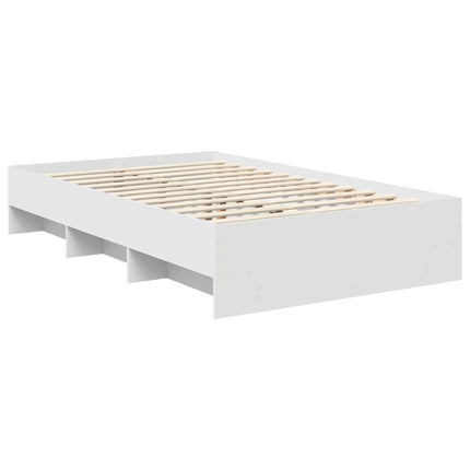 Sängram Vit 120 x 190 cm Konstruerat trä