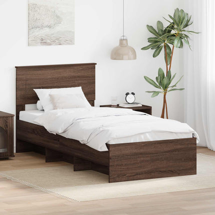 Sängram Brun ek 75 x 190 cm Konstruerat trä