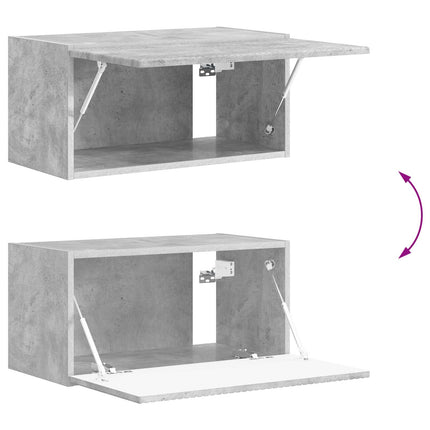 TV väggskåp set Väggmonterad 4 pcs Betonggrå Konstruerat trä