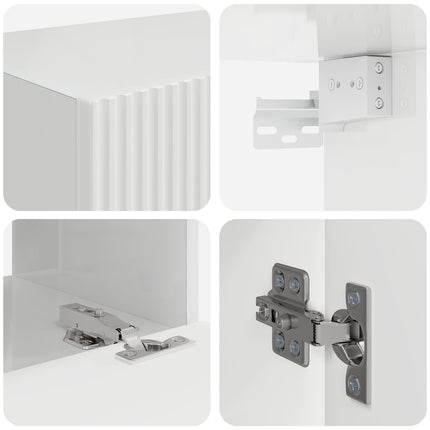 TV väggskåp set 4 pcs Högblanka vita Konstruerat trä