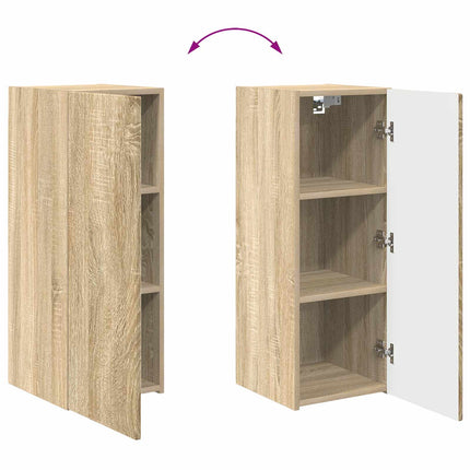 TV väggskåp set Väggmonterad 4 pcs Sonoma-ek Konstruerat trä