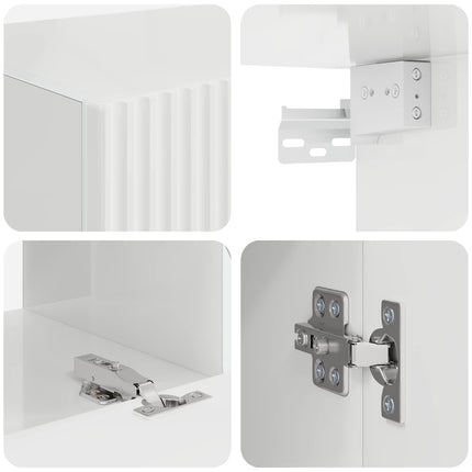 TV väggskåp set 4 pcs Högblanka vita Konstruerat trä