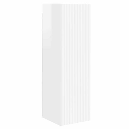 TV väggskåp set 4 pcs Högblanka vita Konstruerat trä