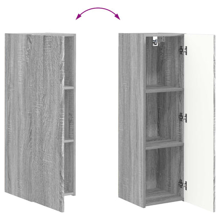 TV väggskåp set Väggmonterad 4 pcs Grå Sonoma Konstruerat trä