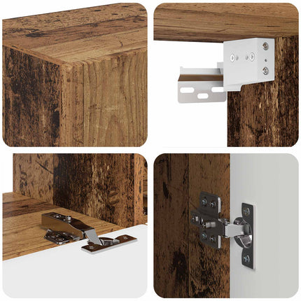 TV väggskåp set 4 pcs 29,5 x 31 x 100 cm Gammalt trä