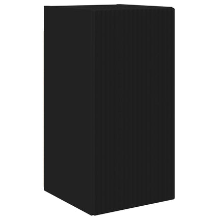 TV väggskåp set Väggmonterad 4 pcs Svart Konstruerat trä