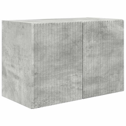 TV väggskåp set Väggmonterad 4 pcs Betonggrå Konstruerat trä