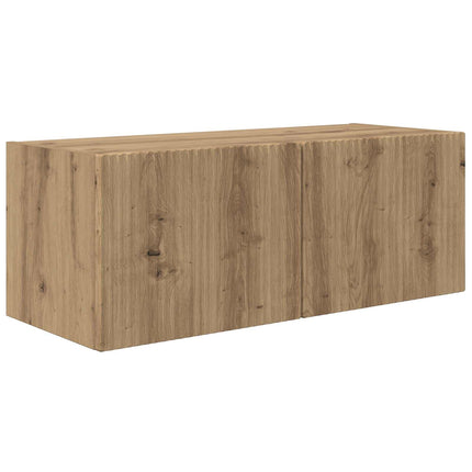TV väggskåp set Väggmonterad 4 pcs Artisan Ek Konstruerat trä