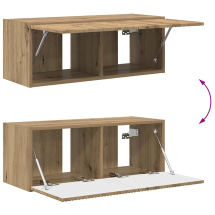 TV väggskåp set Väggmonterad 4 pcs Artisan Ek Konstruerat trä