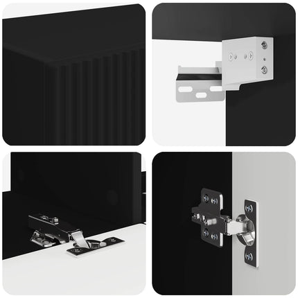 TV väggskåp set Väggmonterad 6 pcs Svart