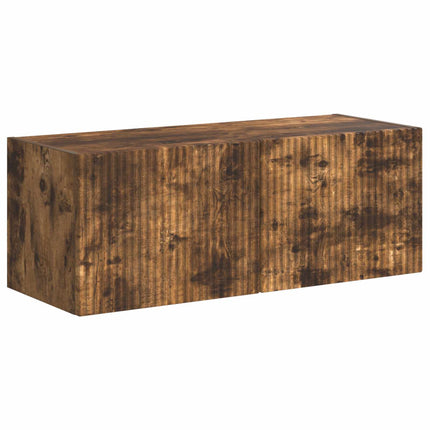 TV väggskåp set Väggmonterad 6 pcs Rökt ek