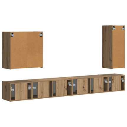 TV väggskåp set Väggmonterad 6 pcs Artisan Ek