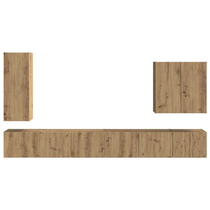 TV väggskåp set Väggmonterad 6 pcs Artisan Ek