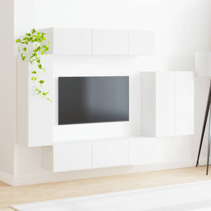 TV väggskåp set 6 st Vit