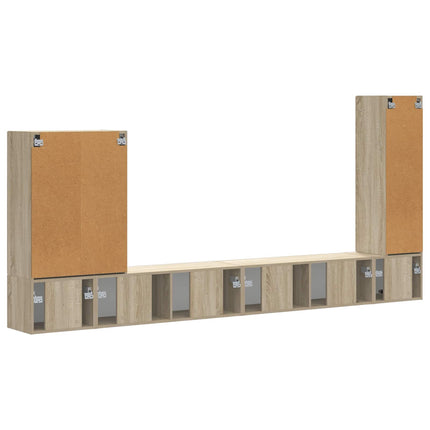 TV väggskåp set 6 st 98 x 31 x 29,5 cm Sonoma-ek
