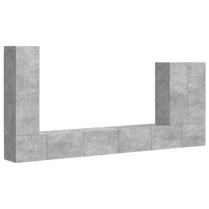 TV väggskåp set Väggmonterad 6 pcs Betonggrå