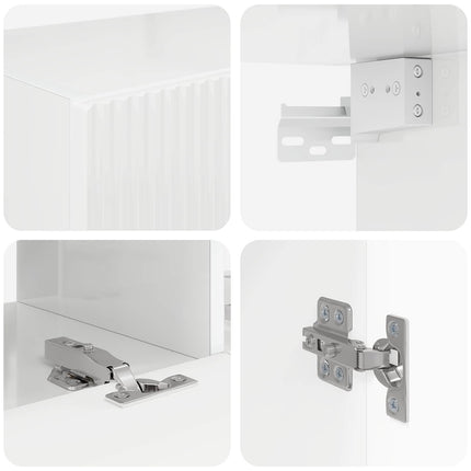 TV väggskåp set Väggmonterad 6 pcs Högblanka vita