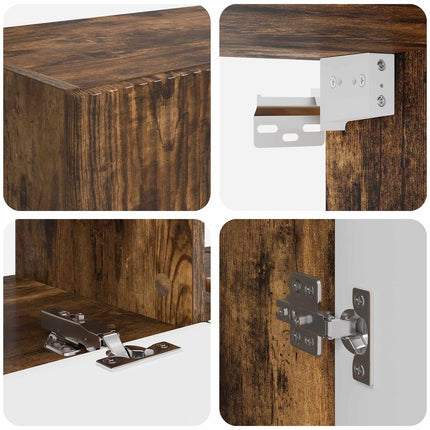 TV väggskåp set Väggmonterad 6 pcs Rökt ek