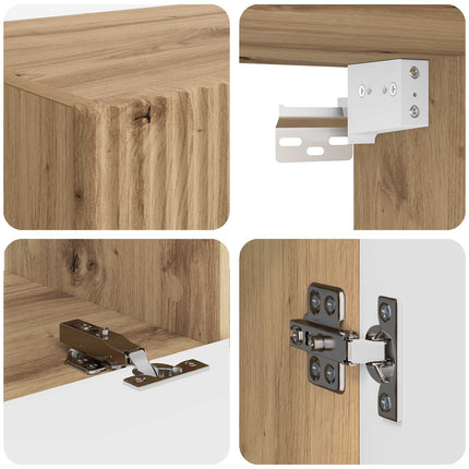 TV-bänkset Väggmonterad 2 pcs Artisan Ek Konstruerat trä